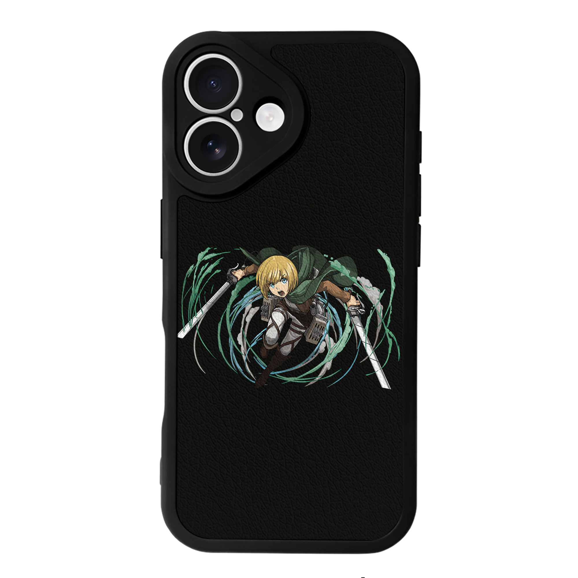 （画像用） 進撃の巨人 アルミン·アルレルト Attack on Titan Armin Arlert 【iPhone 16シリーズ対応】シリコンスマホケース（レザー調） 材質：シリコン